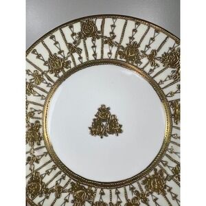 Antique Nippon Hand Painted Decorative Plate Gold Trim Floral Design Collectible